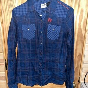 Harley-Davidson Blue Checkered Shirt